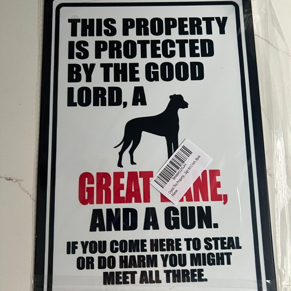 Aluminum Great Dane Sign
